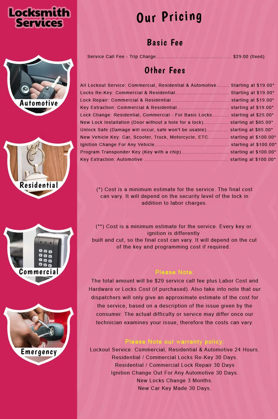 Lake Como NJ Locksmith Store Lake Como, NJ 732-456-8507 - price-list-c-18